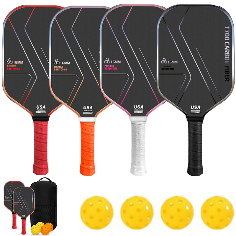 Crepe Pan Carbon - Beliebter Carbonfaser-Pickleball-Schläger T700 Komplettset PP Carbon-Wabenkern