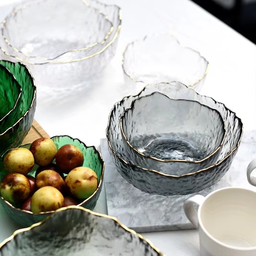 Große Glasschüssel mit Goldran – Dim Sum Basket Bewertung und Preis